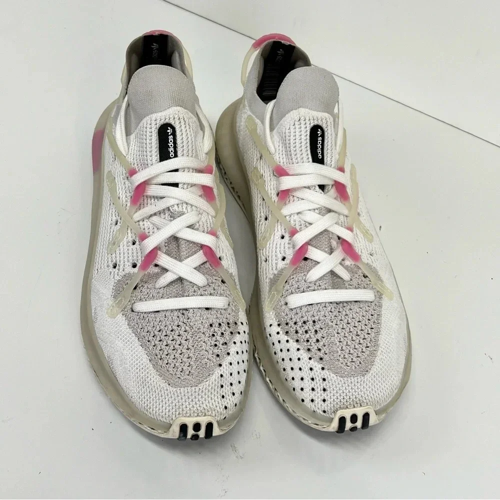 ADIDAS Men's White and pink 4D FUSIO CLOUD running sneakers size 9.5 - Picture 6 of 13